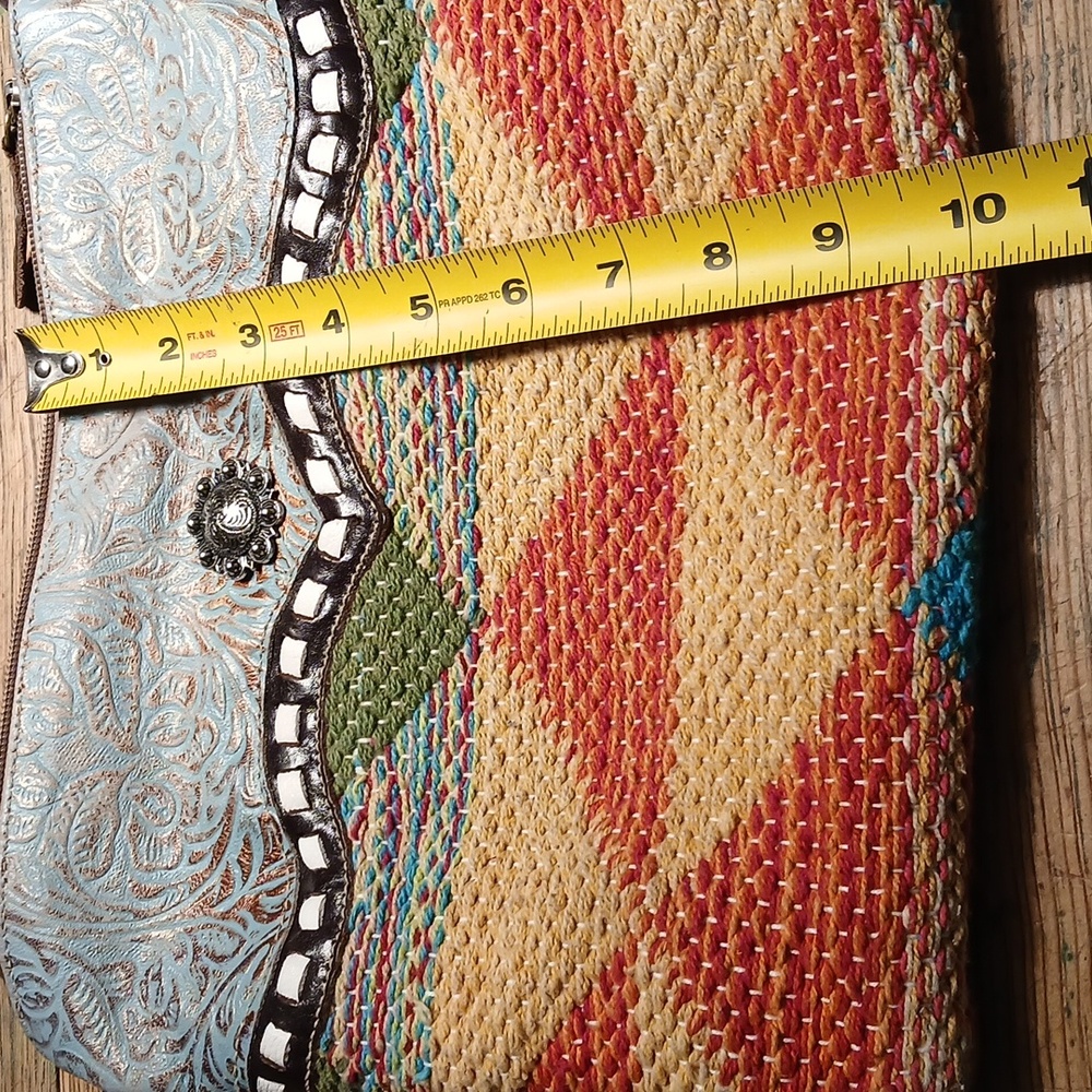 MYRA Cowgirl Southwestern Leather Canvas Cotton Bag, Purse, Crossbody - Picture 7 of 8